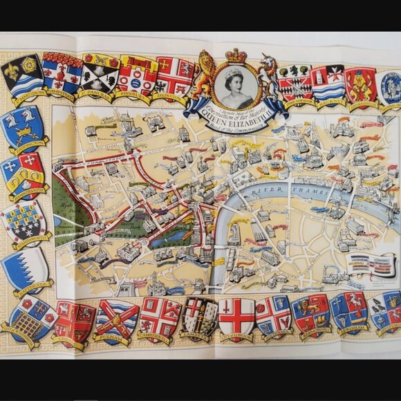 Royal Coronation Memorabilia, Queen Elizabeth II Coronation Map - Picture 2 of 6